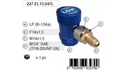 Kiirühendus LP R-134a F14x1,5 &amp; M14x1,5