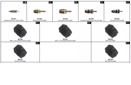 Ventiilide &amp; korkide komplekt R-1234yf
