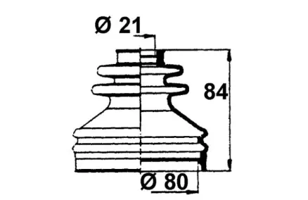 Veovõlli tolmukate 21 x 80 x 84