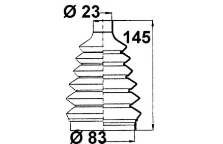 Veovõlli tolmukate 23 x 83 x 145