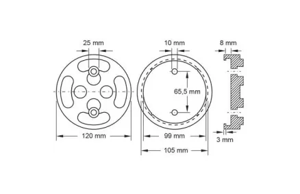 Käpapadi 120x105x30 mm