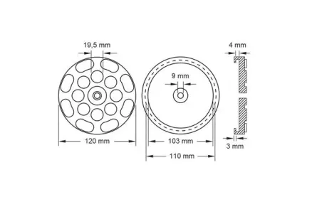 Käpapadi 120x110x19 mm