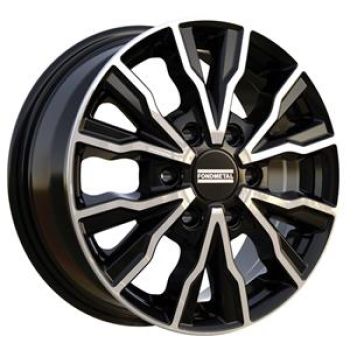 Fondmetal PRO2 Glossy Black Machined 6,5x16 6x130 ET54 CB84,1 R14 1250 kg